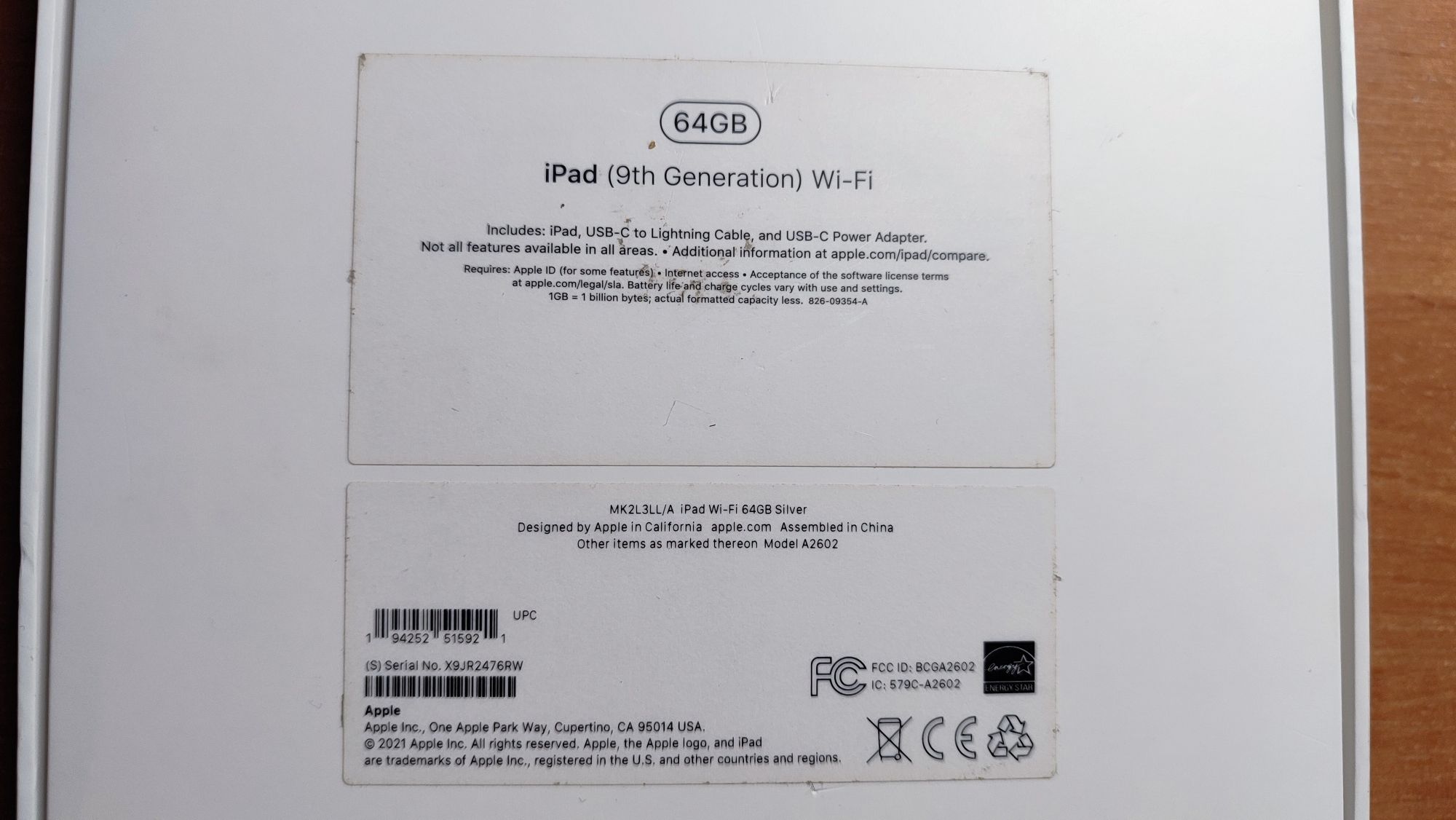 iPad 9th (2021),64Гб, WiFi, Silver. Ідеальний стан