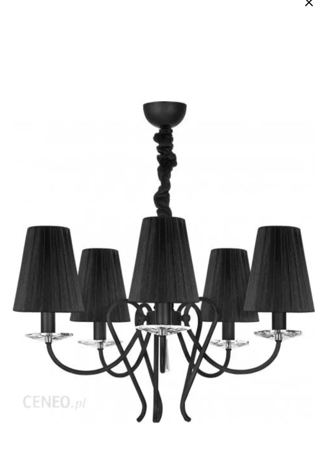 Lampy kinkiet kryształki żyrandol zestaw Tropea Nowodvorski czarne