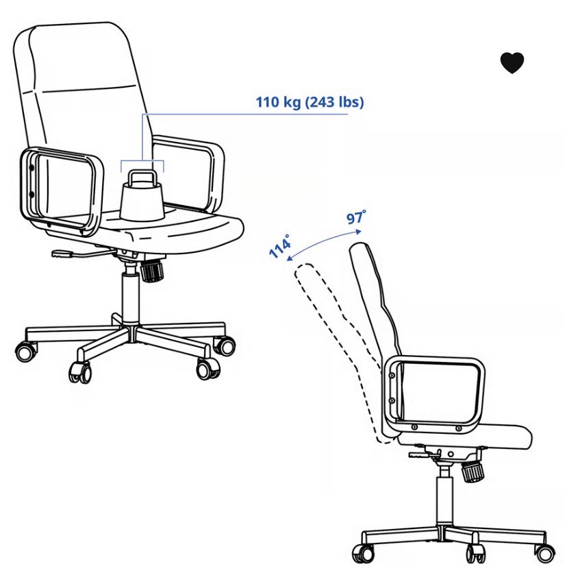 Cadeira giratoria escritorio IKEA
