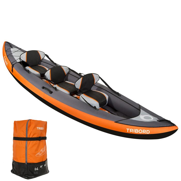 Kayak Insuflável 2 ou 3 Lugares ITIWIT 3 Laranja