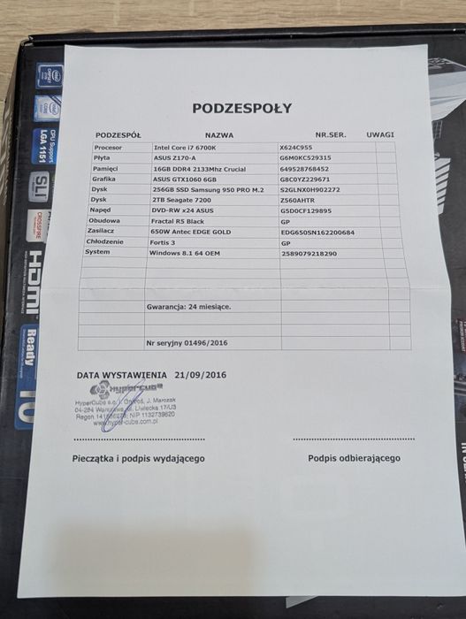 Płyta główna z170+procesor i7 6700k+chłodzenie+ram ddr4