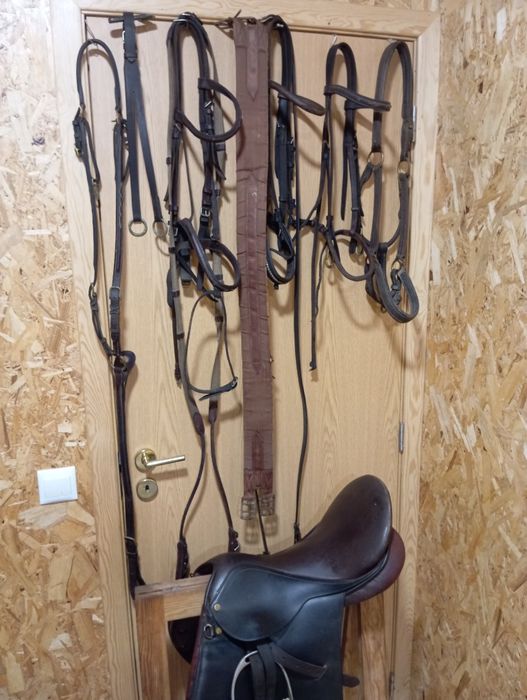 Selim/ arreio de obstáculos completo com cabeçadas