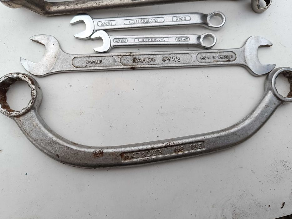 Klucze calowe 7 sztuk Stahlwille, Bahco, Matador, Biltema, Bedford