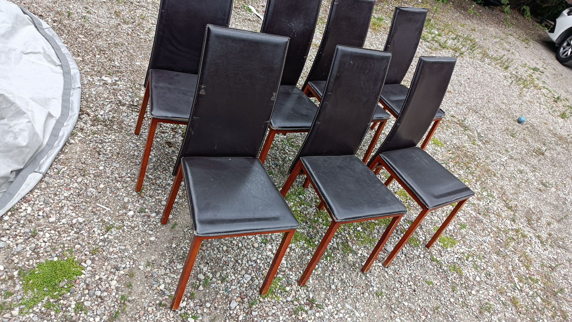 Krzesła do jadalni, Komplet 8 szt krzeseł skóra ekologiczna