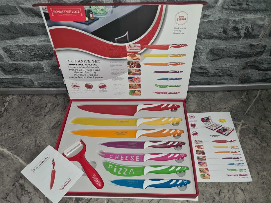 # Komplet NOŻY w pudełku Royalty Line 7 sztuk + Obieraczka OKAZJA