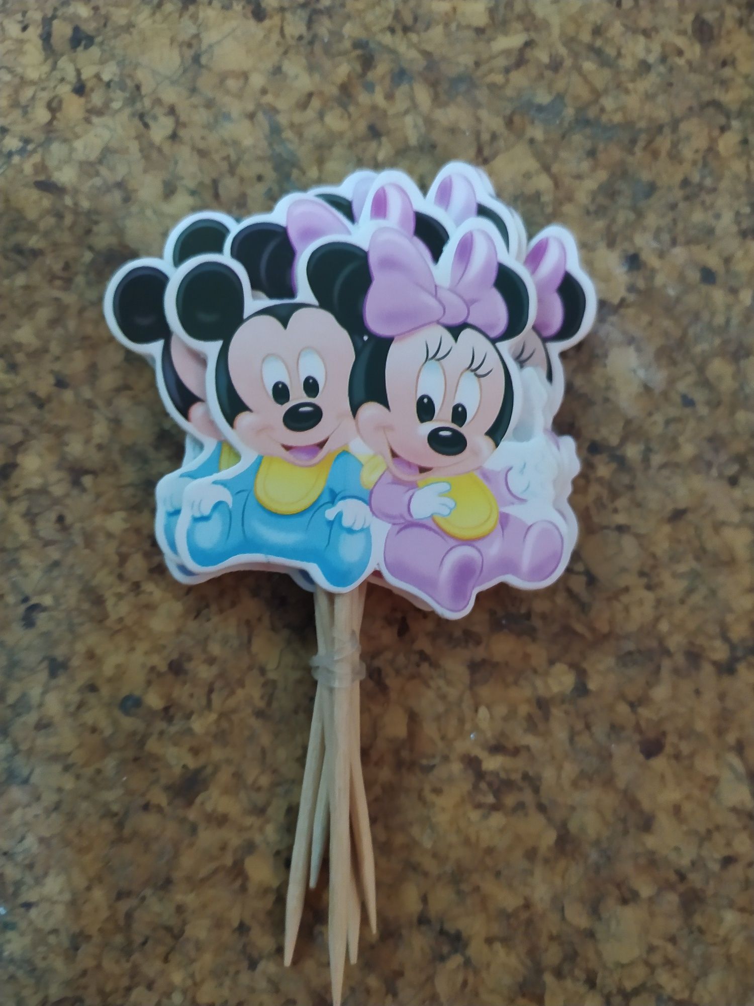 Toppers para aniversário Minie e Mickey