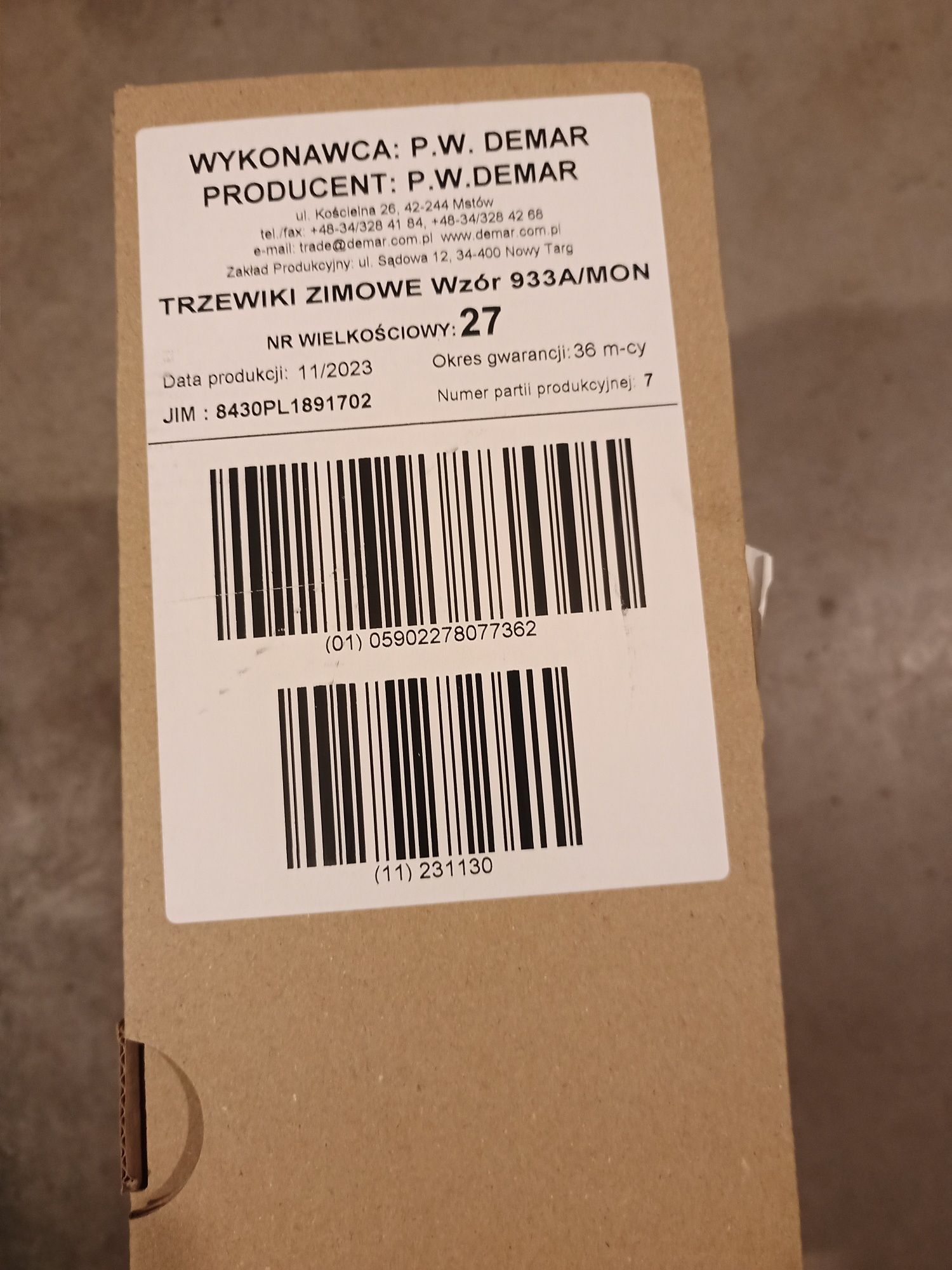 Buty zimowe wzór MON