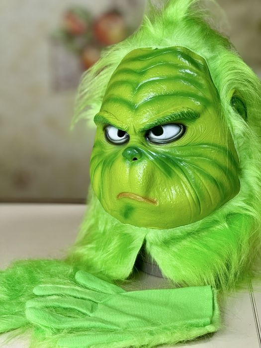 Набір Маска Грінча + перчатки, латексна преміум якість