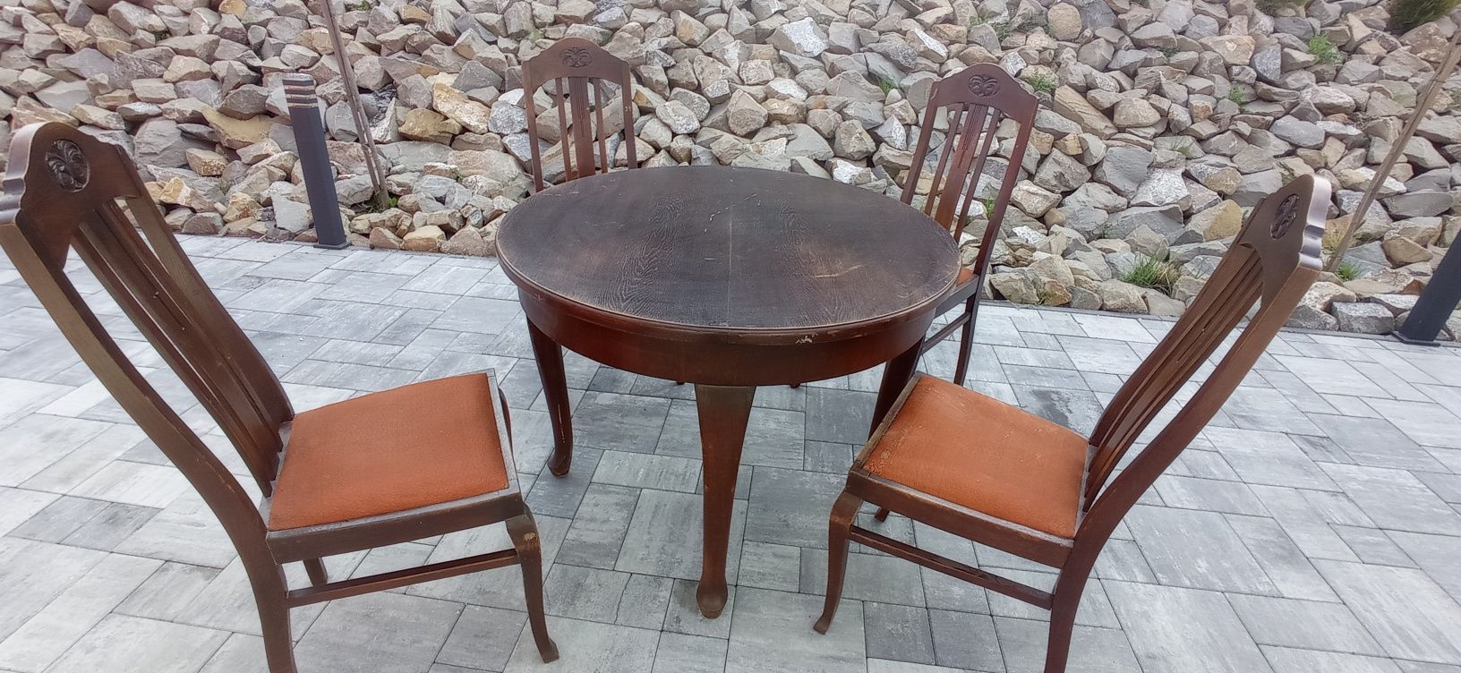 Stół krzesła antyk ! Vintage! -zestaw-