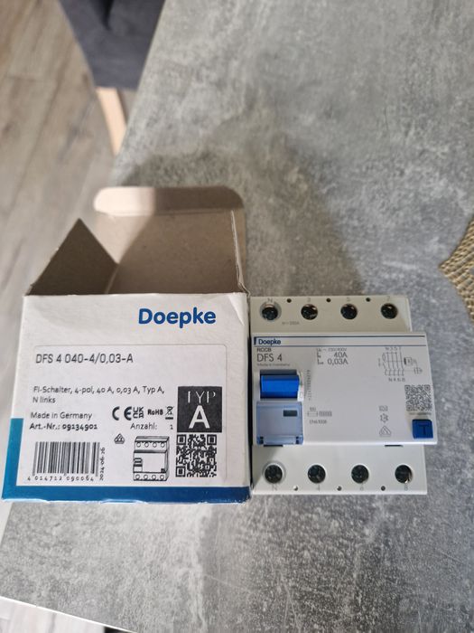 Wyłącznik różnicowo prądowy doepke dfs4 40A