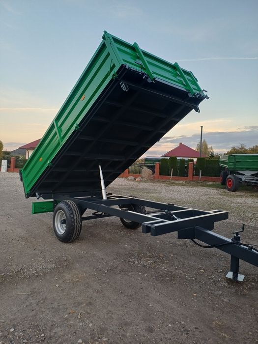 Przyczepa wywrotka 1 osiowa na 3 strony 3 t kiper wywrot tandem nowa