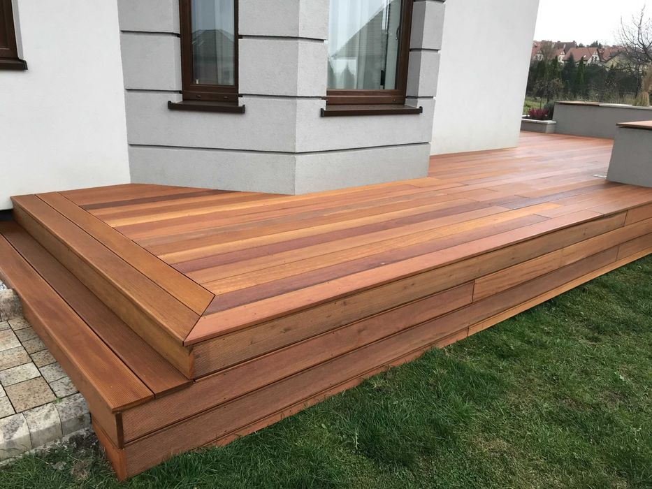 Deska tarasowa bangkirai 21x145 KD profil drobny-gładki