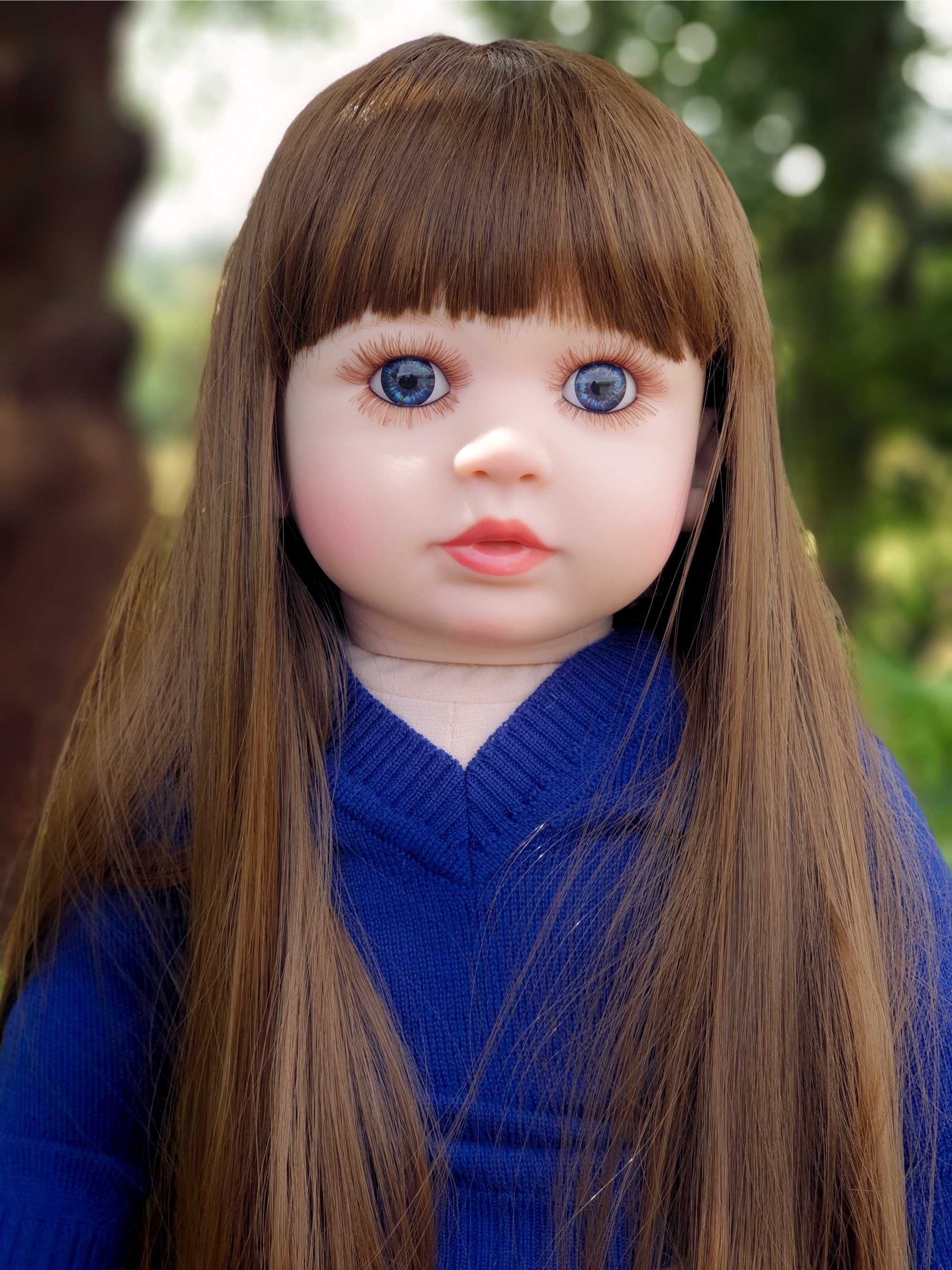 Boneca Reborn, Corpo em Tecido, Cabelo comprido, 60cms, 1.5Kgs (Novo)