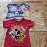 Bluzki dziewczęce z krótkim rękawem, Minnie, Mickey, r. 86 Zestaw