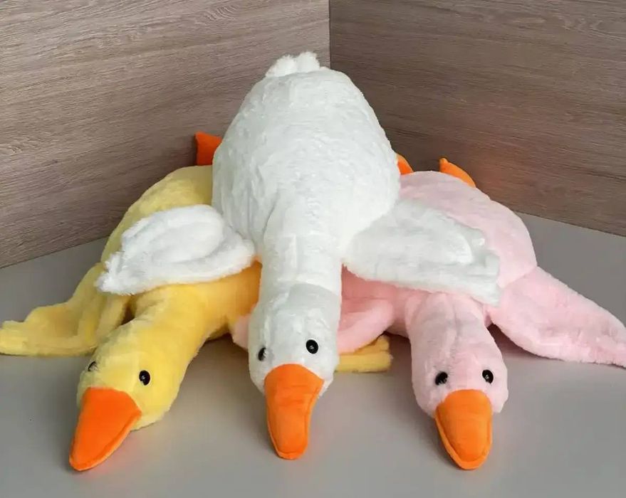М'яка іграшка гусь обнімусь 90см, Іграшка 3в1, Іграшка-плед і подушка