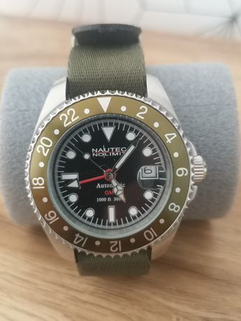 Super zegarek typu diver Nautec GMT, nie Seiko, Orient, Citizen