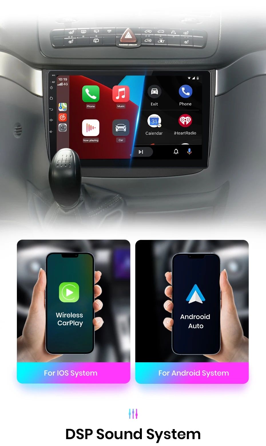 Rádio 10" android Mercedes Vito Viano 2 w639 CARPLAY WIFI GPS 2/32 Nov