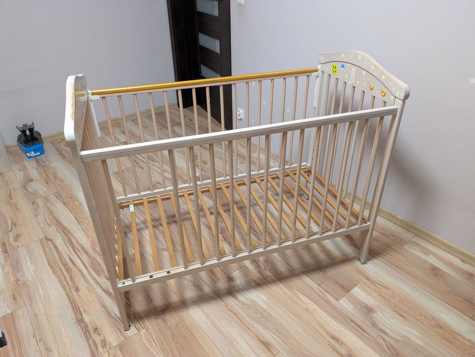 łóżeczko dziecięce + materac bambusowy 120x60