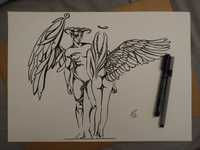 Rysunek: anioł/demon - cienk - blok t. A3 250 g/m2