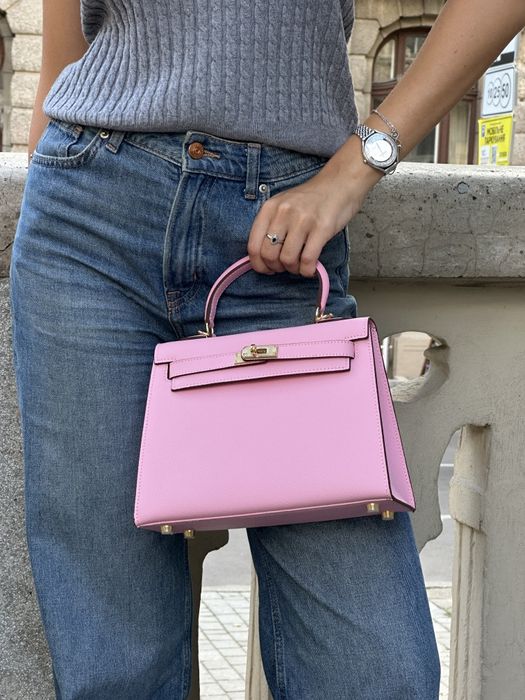 Сумка жіноча Hermes Epsom Kelly 25 Pink /Gold