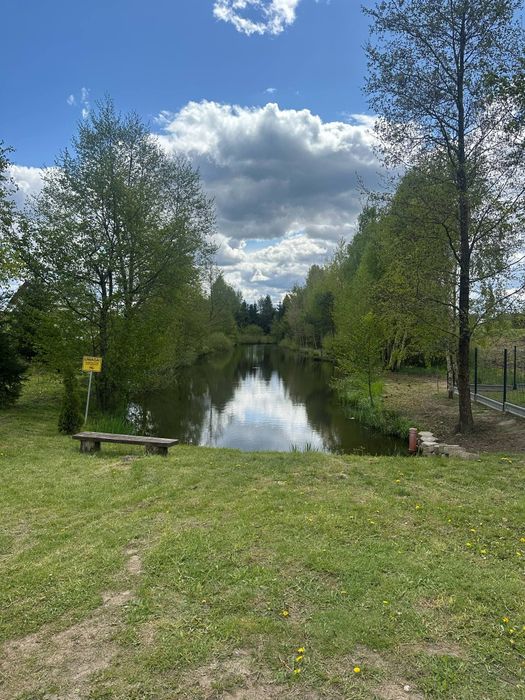 Domek na Kaszubach z kominkiem i balia staw rybki