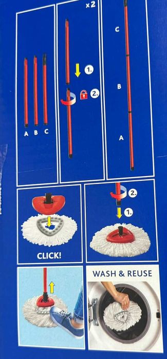 Набір для прибирання Vileda Turbo Smart швабра і відро з віджимом