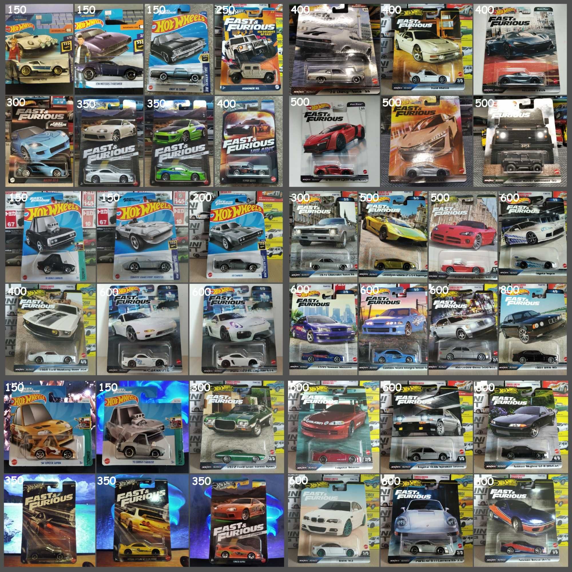 Моделі Hot Wheels Fast & Furious, машинки Форсаж хот вілс