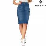 Spódnica Damska Ołówkowa Jeans Do Kolan Moraj R. L