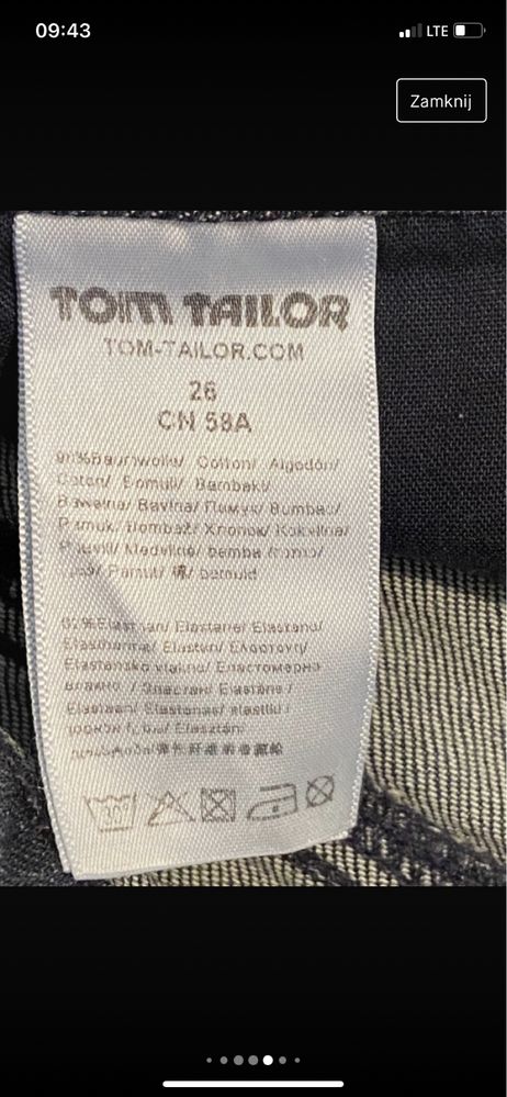 Tom Tailor 26 XS szorty krótkie spodenki jeansowe dżinsowe granatowe