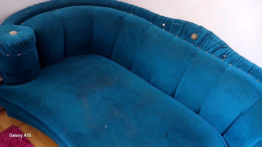 Sofa mais poltrona azul petróleo