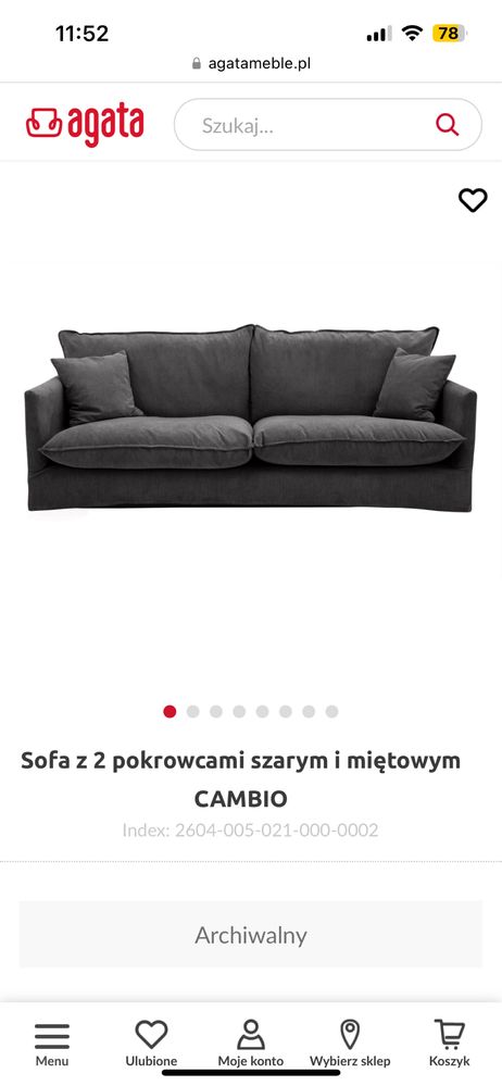 Sofa 3 osobowa.