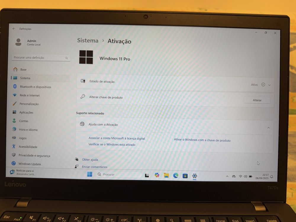 Portátil Lenovo ThinkPad T470s – Windows 11 Pro