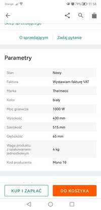 Grzejnik elektryczny nowy ścienny