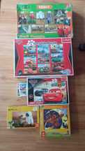 Puzzle Trefl McQueen auta 9w1, Spiderman, Scooby Do, zwierzęta 10w1