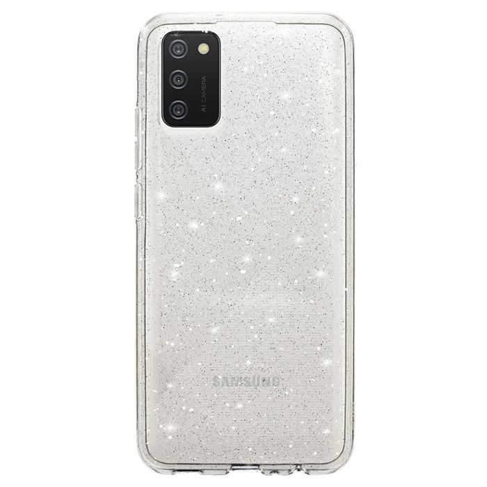 Crystal Glitter Case do Samsung Galaxy A02S Srebrny