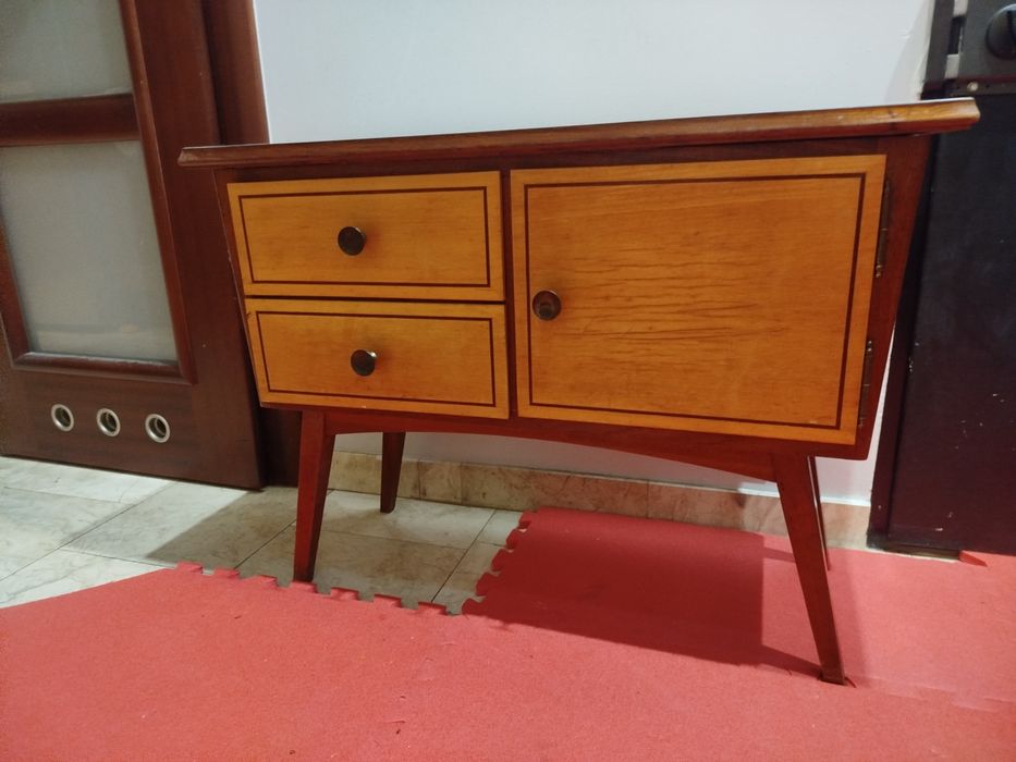 Szafka  szafeczki nocna patyczak prl drewniana