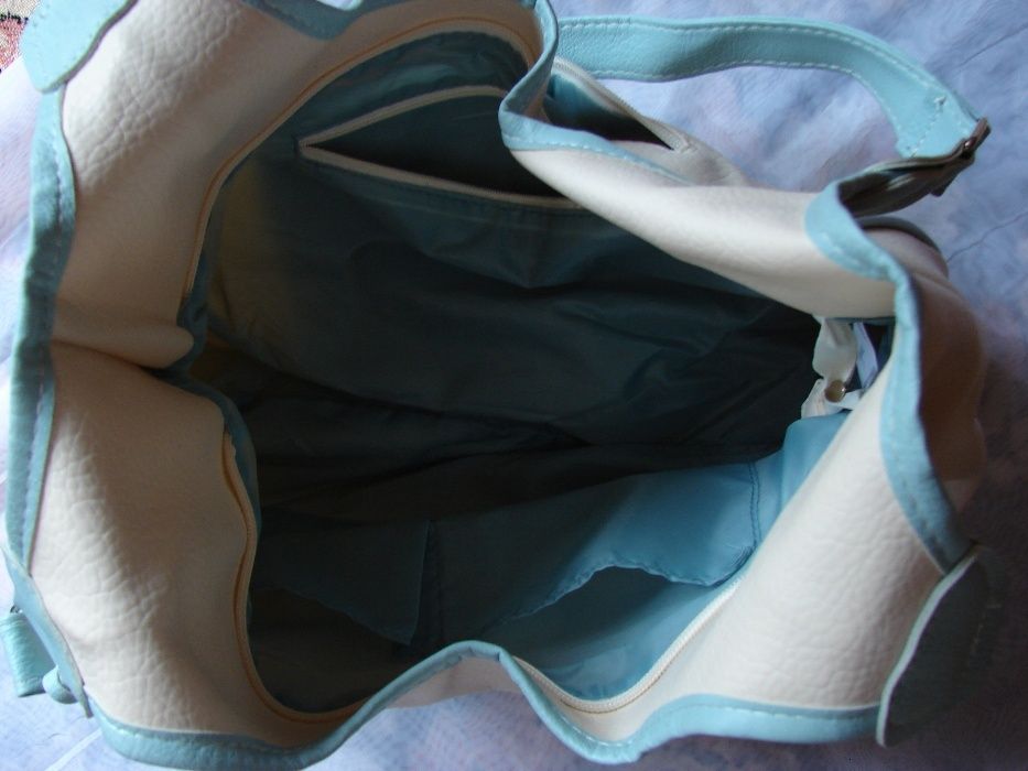 Сумка Nathalie Andersen Cream Women's Shoulder Bag Duck Egg Blue Trim