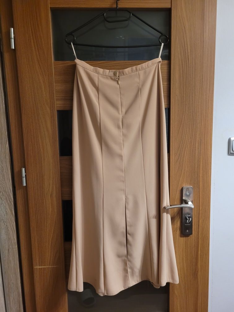 Spódnica maxi elegancka beżowa