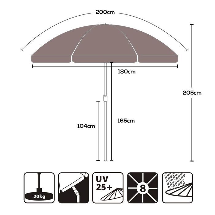 Parasol ogrodowy Sekey 200cm