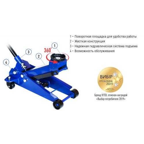 Домкрат гідравлічний підкатний 3т коробка. min 140мм - max 465мм 28кг