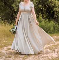 Блискуча весільна сукня /вечірня сукня з глітерним напиленням