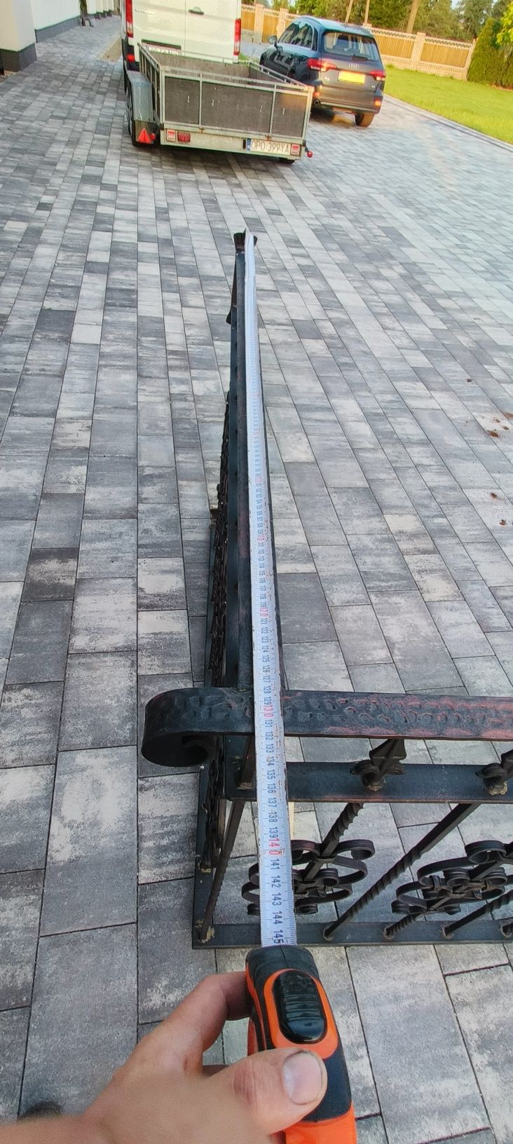 Balustrada balkonowa 3,7 x 1,3 m kuta ocynk + czarne