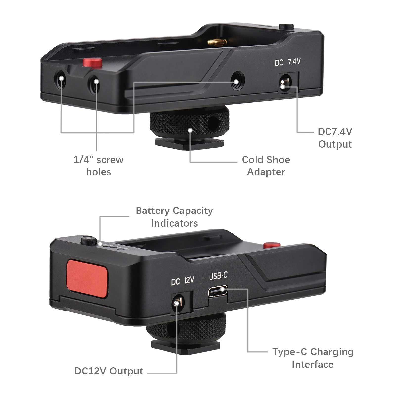 Пластина Адаптер питания Sony NP-F 12V Blackmagic BMCC 4K 6K металл