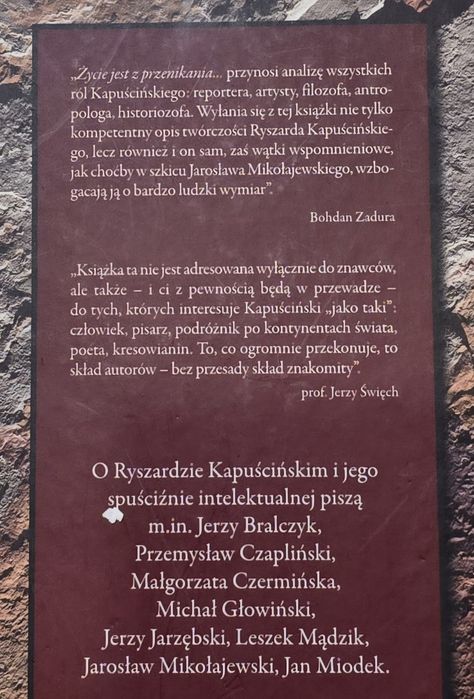 Kapuściński Ryszard. Życie jest z przenikania. 2.książkiPROMOCJA *