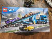 Nowy zestaw klocków LEGO City 60408 laweta z samochodami sportowymi.