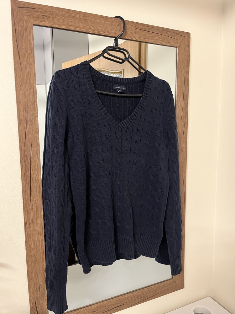 Gruby granatowy sweter Tommy Hilfiger S/M