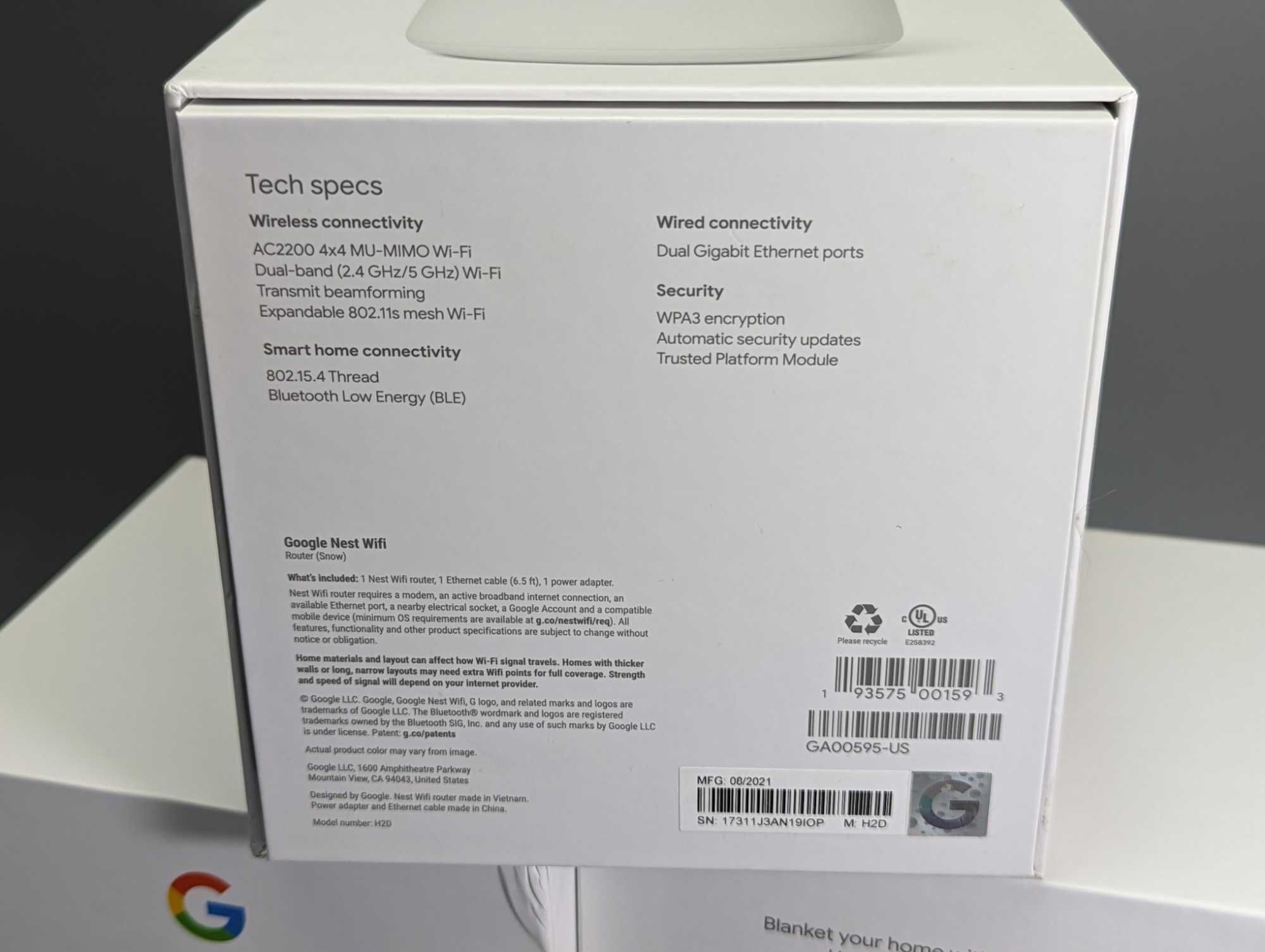 роутер Google Nest H2E WiFi Mesh AC2200 качество умный дом США