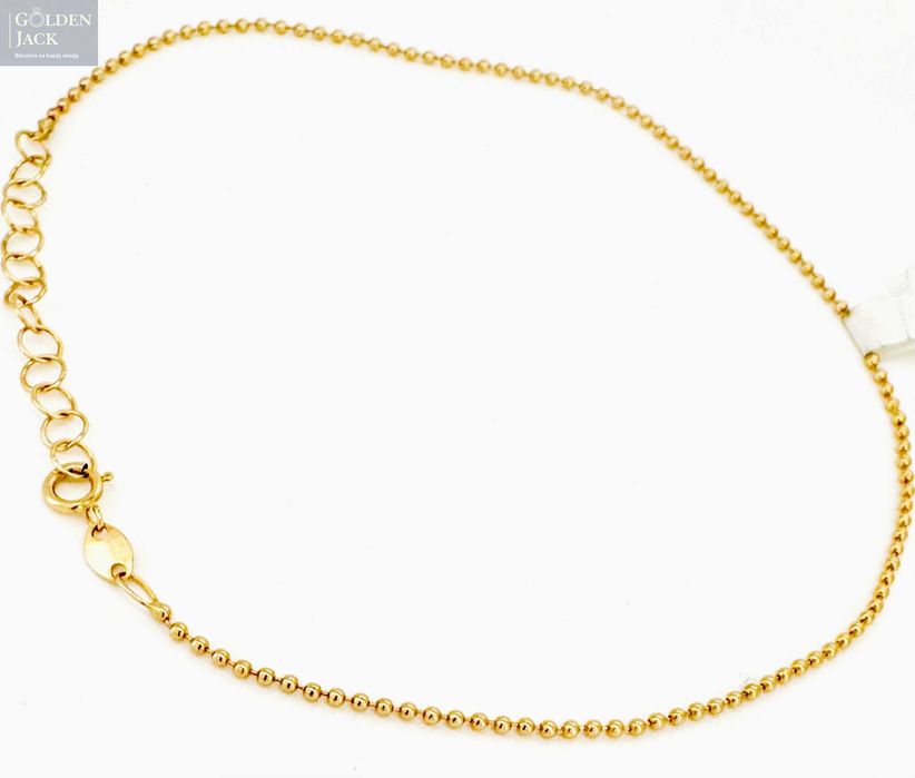 Złota regulowana bransoletka Kulkowy długość 20,5-24cm pr. 585 1,38 g