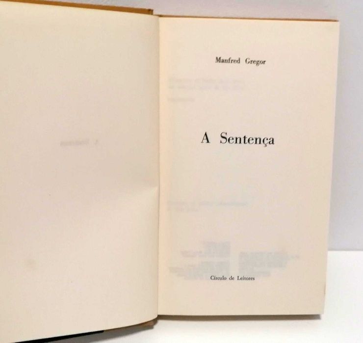 Livro - A Sentença, de Manfred Gregor