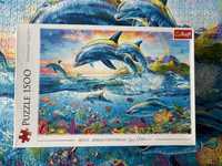 Puzzle 1500 Rodzina Delfinow Trefl